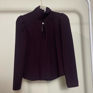 Amanda Uprichard - Purple Keyhole Long Sleeve Blouse
